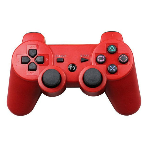 Red gaming controller on a white background