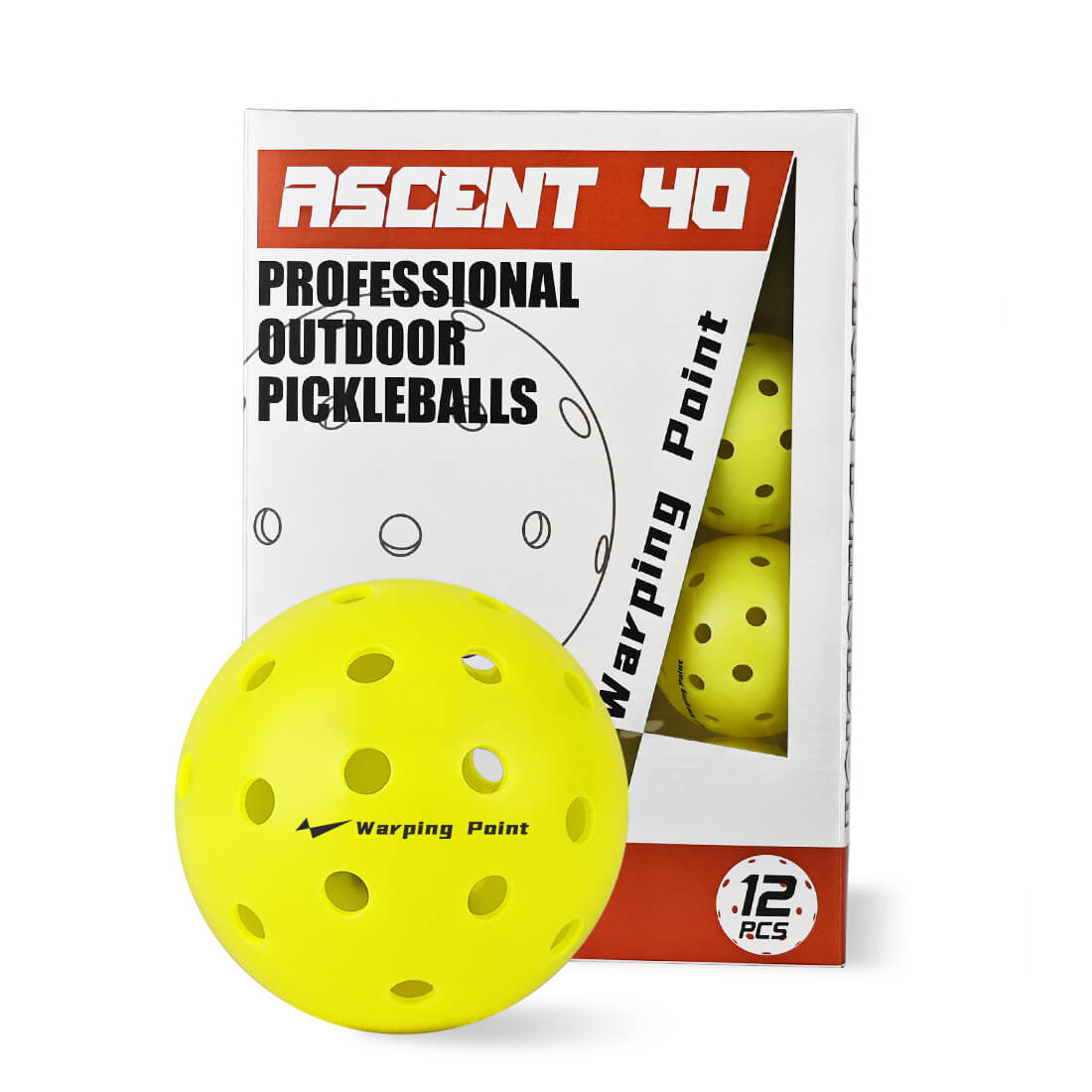 Ascent Tournament Pickleballs | USAPA-Certified Outdoor Pickleball Set (12-Pack)