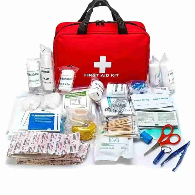 Portable First Aid Kit for Camping, Hiking & Outdoor Adventures — Small & Large | Red