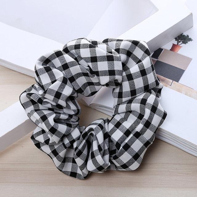 Vintage Plaid & Dot Scrunchies | Elastic Hair Ties | 18 Styles