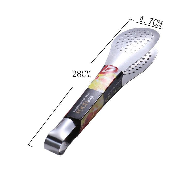 Stainless Steel BBQ & Kitchen Tongs – Heat Resistant Hollow-Out Food Tongs