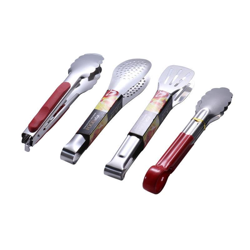 Stainless Steel BBQ & Kitchen Tongs – Heat Resistant Hollow-Out Food Tongs