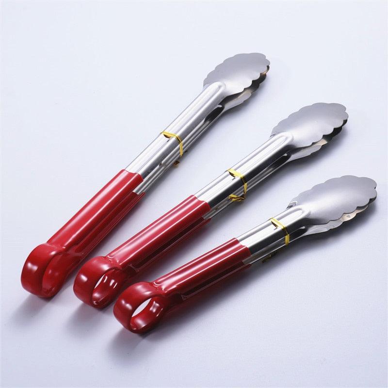 Stainless Steel BBQ & Kitchen Tongs – Heat Resistant Hollow-Out Food Tongs