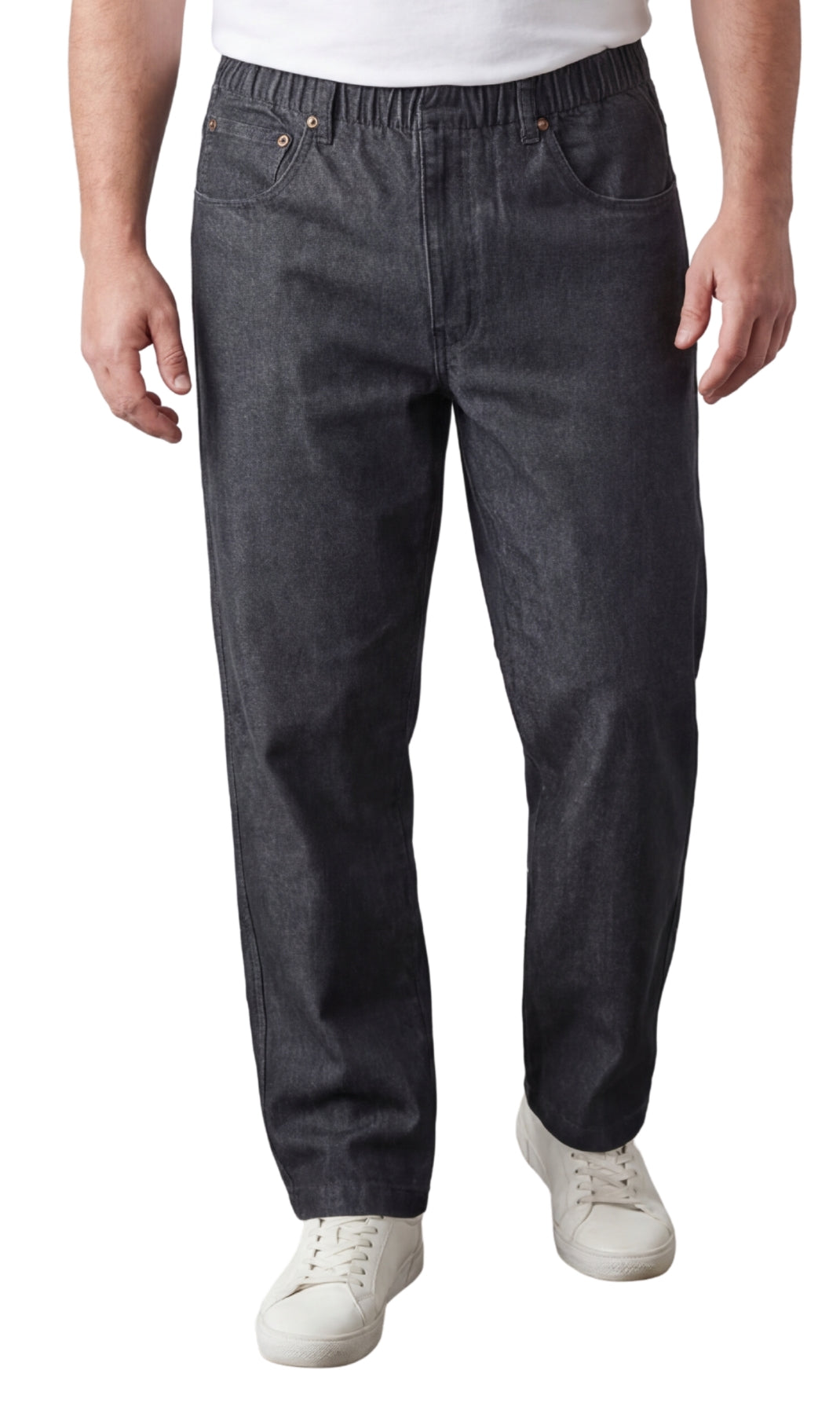 Men’s Pull-On Denim Pants – Elastic Waist, Lightweight | Spring & Summer