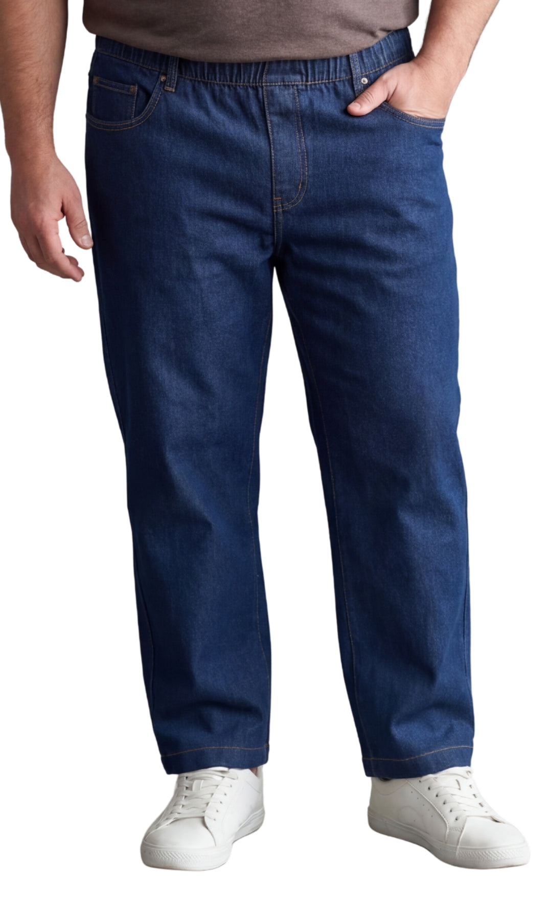 Men’s Pull-On Denim Pants – Elastic Waist, Lightweight | Spring & Summer