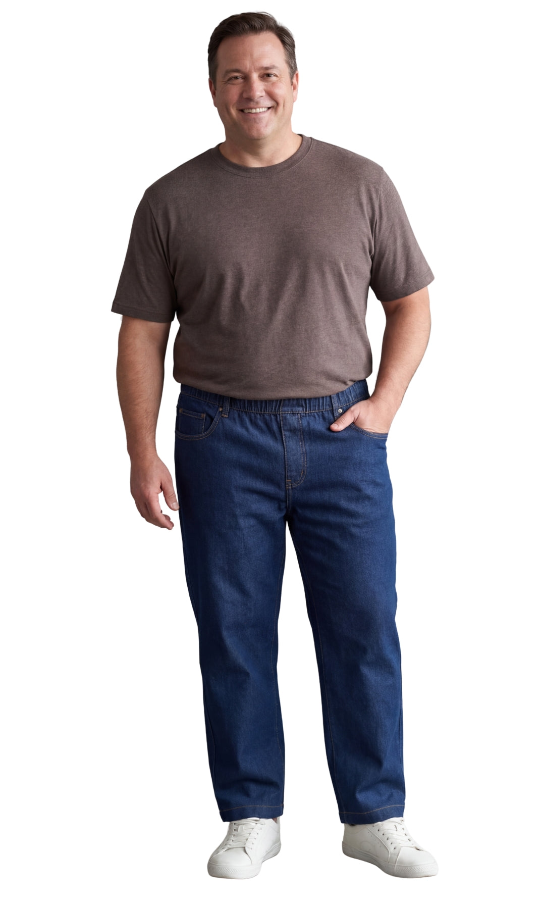 Men’s Pull-On Denim Pants – Elastic Waist, Lightweight | Spring & Summer