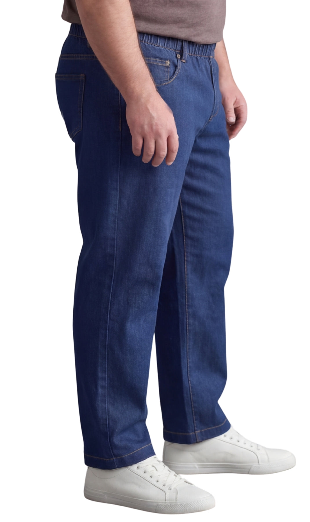 Men’s Pull-On Denim Pants – Elastic Waist, Lightweight | Spring & Summer