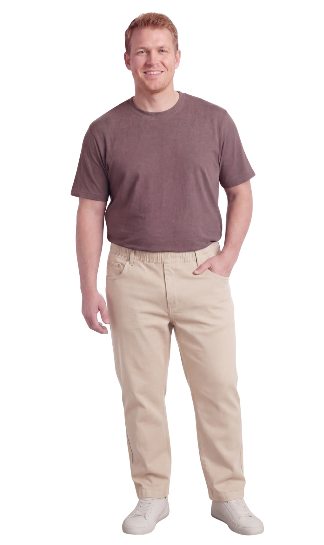 Men’s Pull-On Denim Pants – Elastic Waist, Lightweight | Spring & Summer