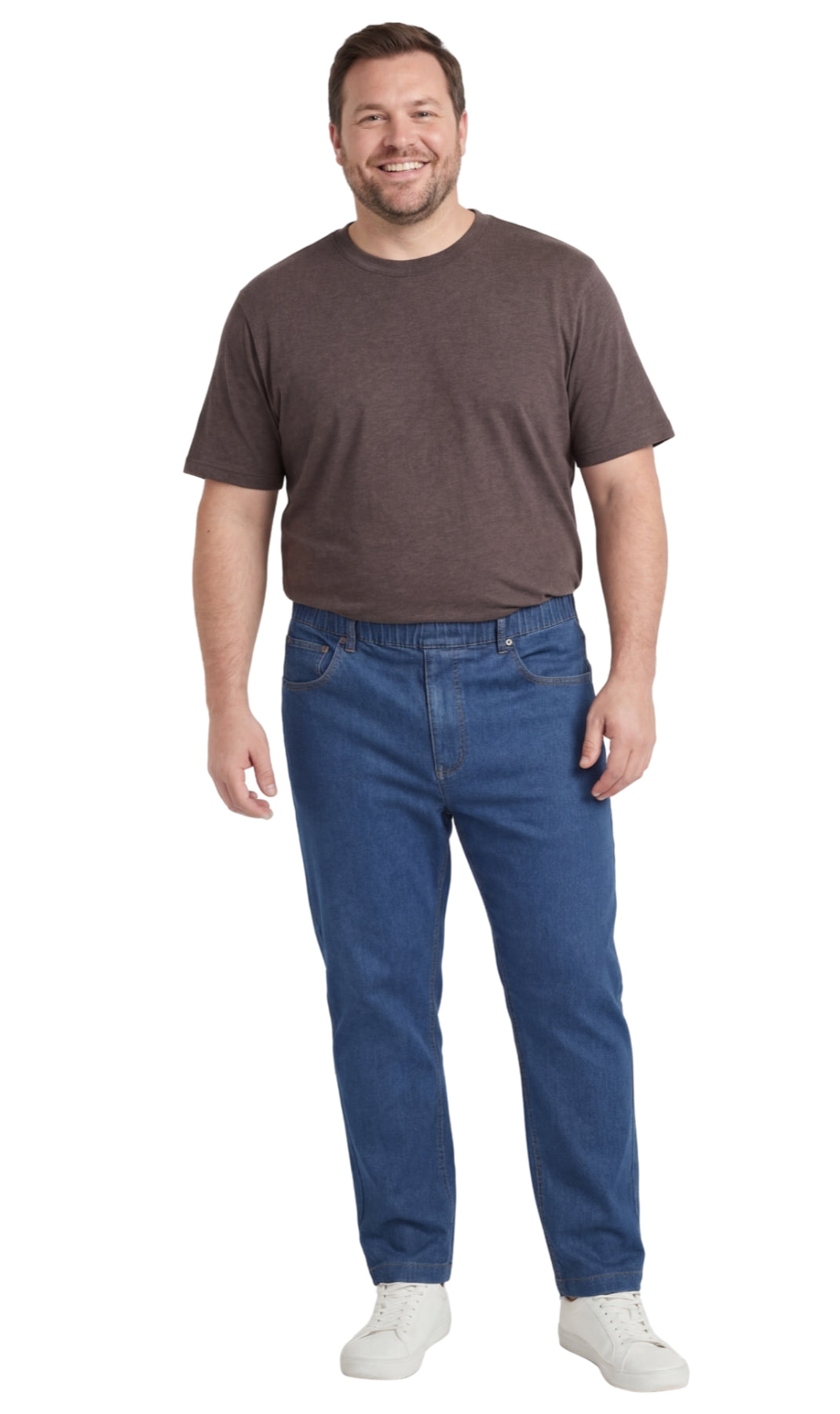 Men’s Pull-On Denim Pants – Elastic Waist, Lightweight | Spring & Summer