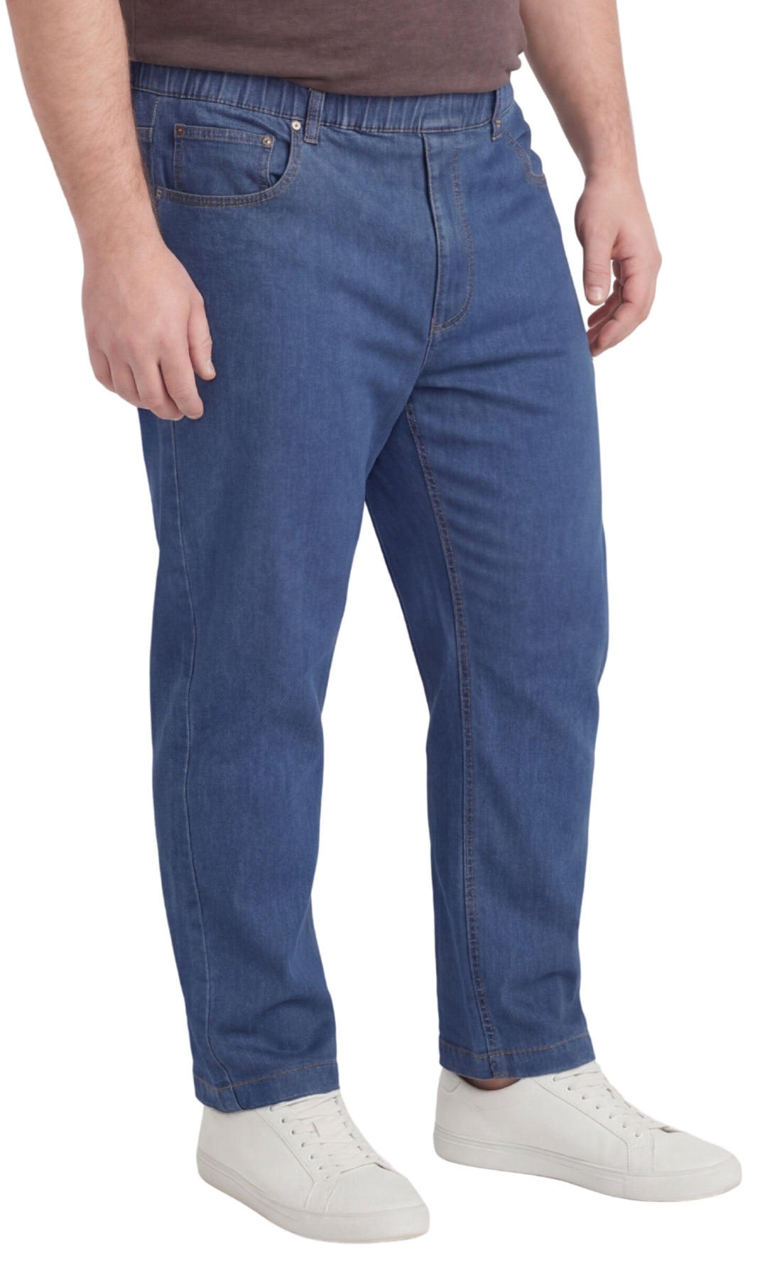 Men’s Pull-On Denim Pants – Elastic Waist, Lightweight | Spring & Summer