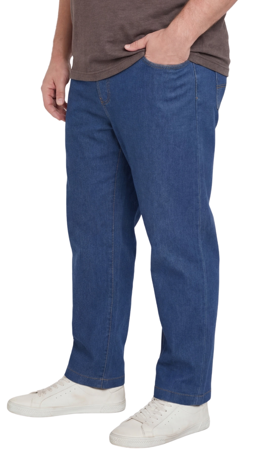 Men’s Pull-On Denim Pants – Elastic Waist, Lightweight | Spring & Summer
