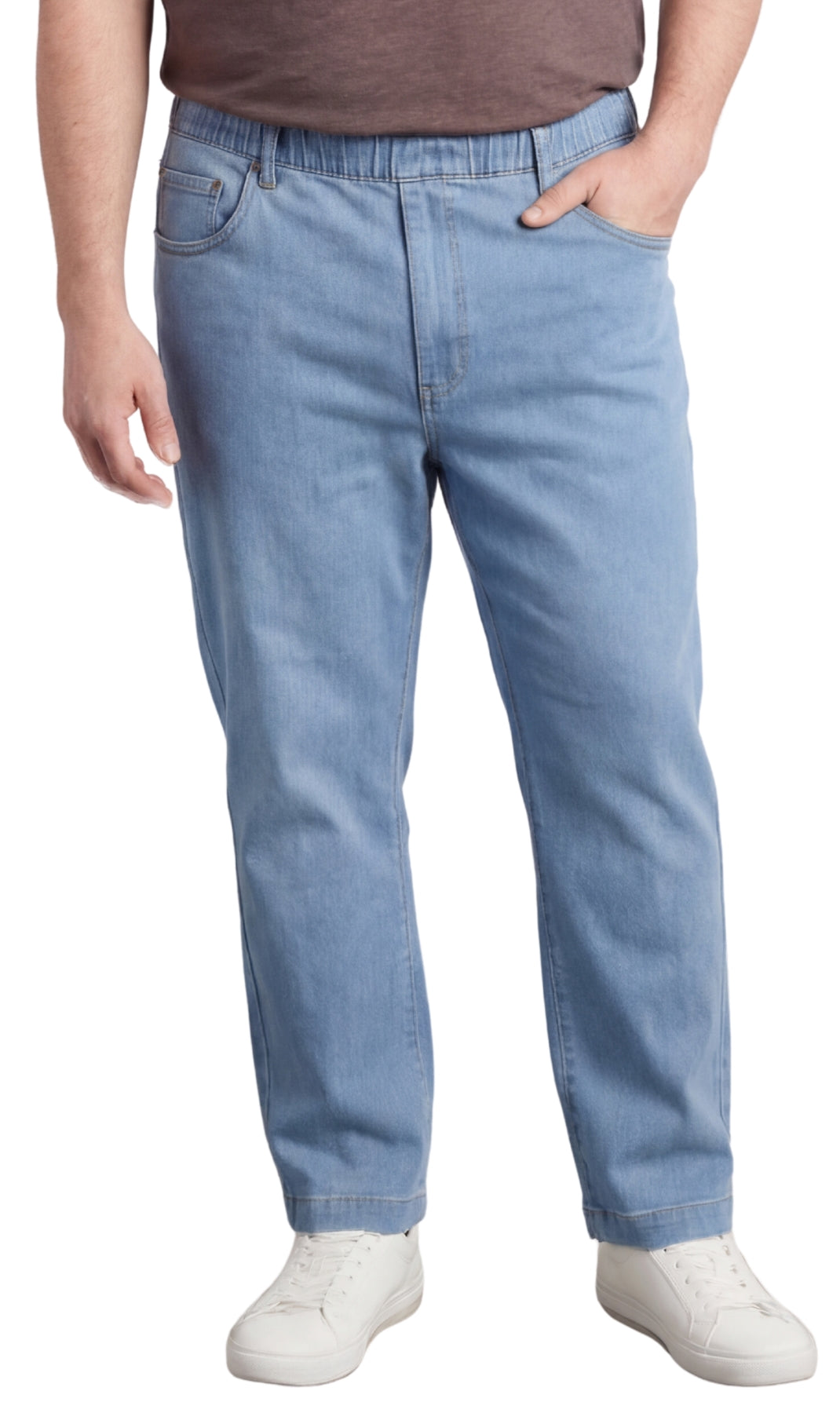 Men’s Pull-On Denim Pants – Elastic Waist, Lightweight | Spring & Summer