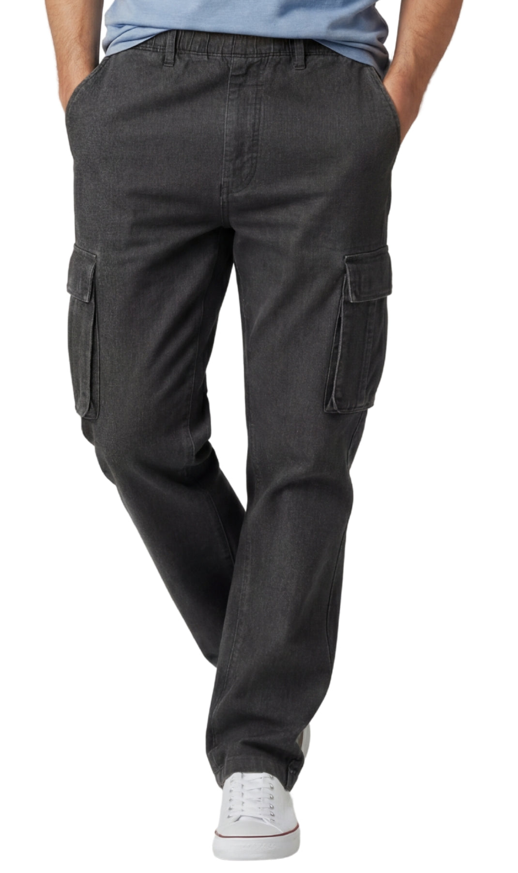 Men’s Pull-On Cargo Jeans – Relaxed Fit with Double Cargo Pockets | Street-Ready Style