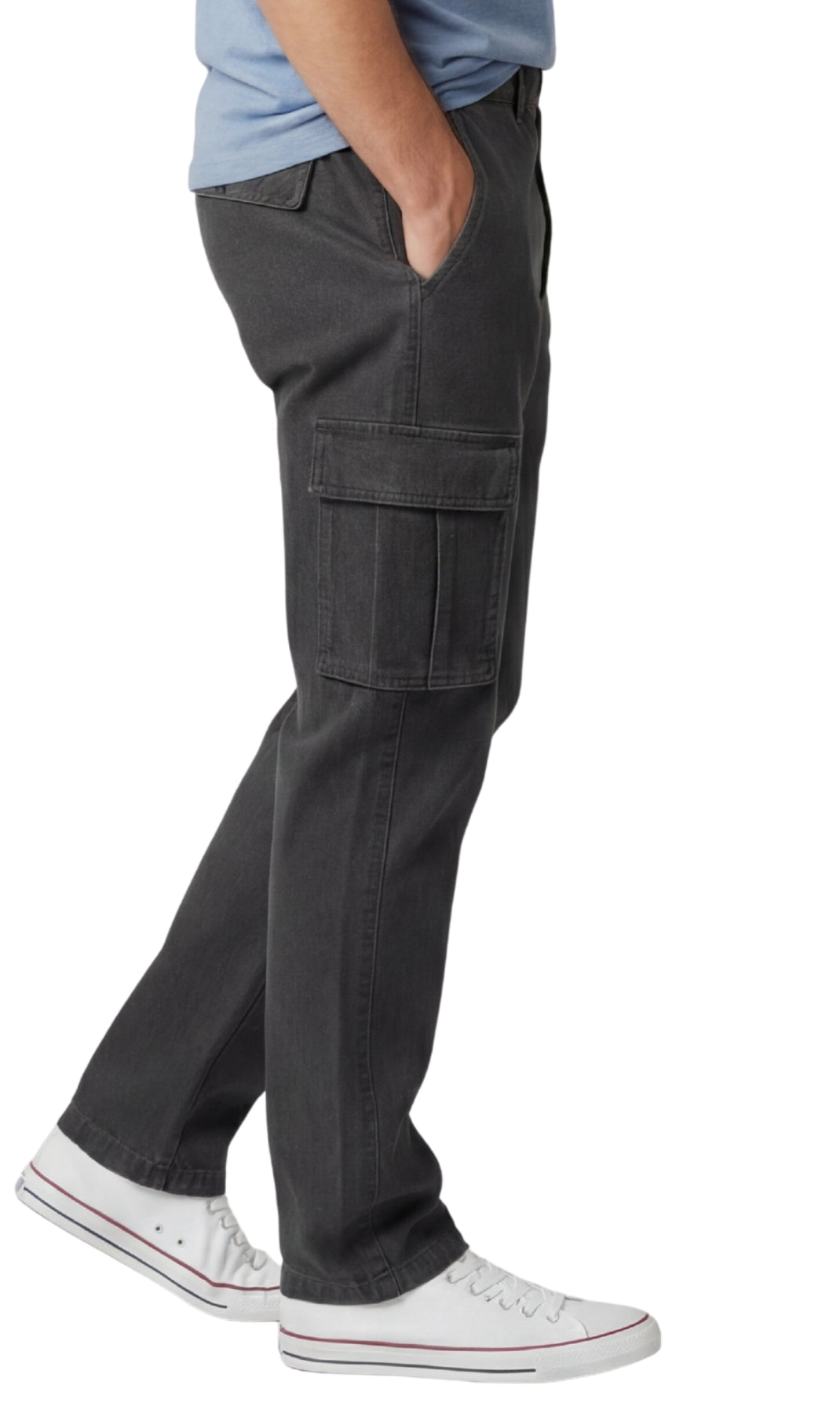 Men’s Pull-On Cargo Jeans – Relaxed Fit with Double Cargo Pockets | Street-Ready Style