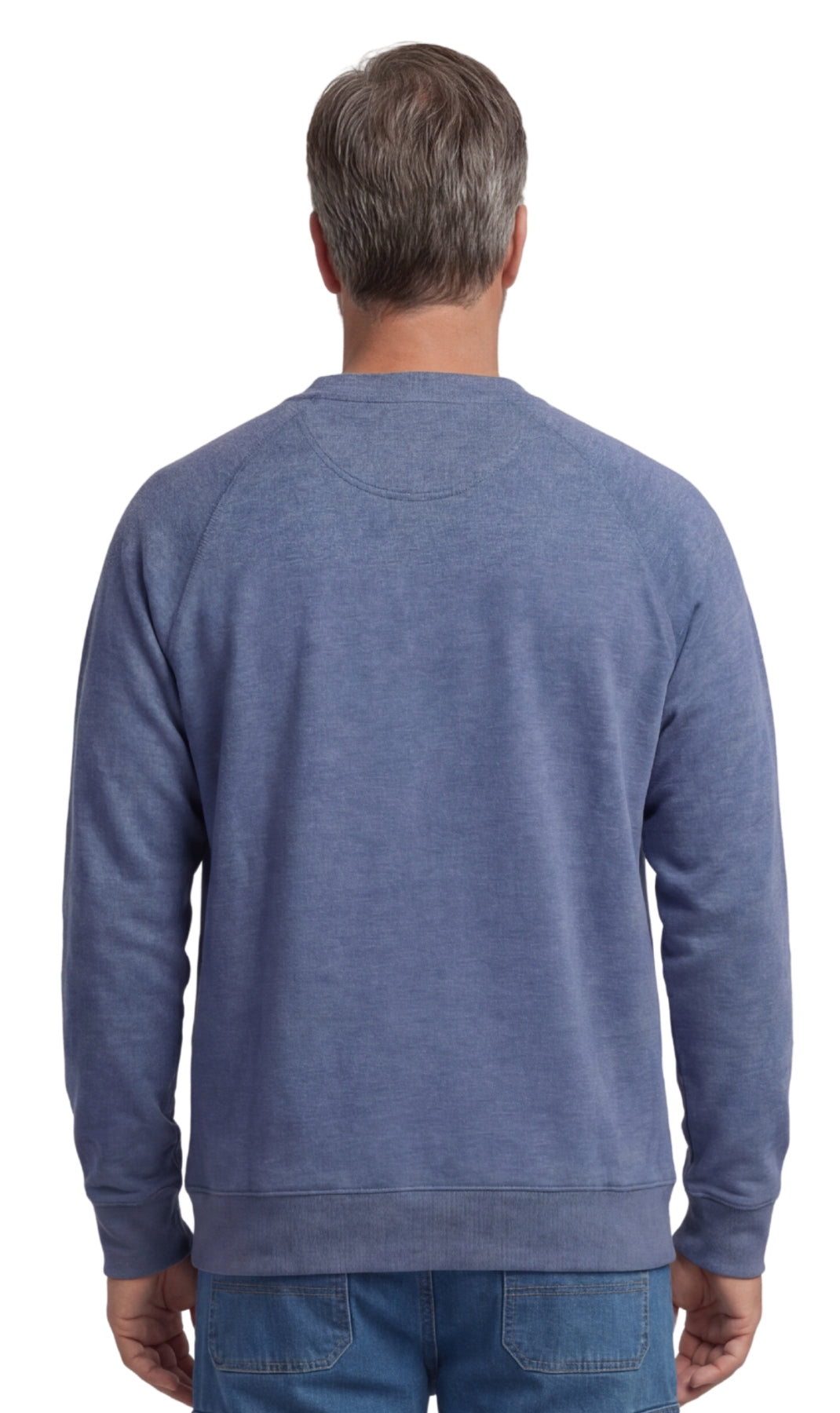 Herren 3-Taschen-Fleece-Sweatshirt mit Raglan-Nähten, Brusttasche und etikettenlosem Nacken