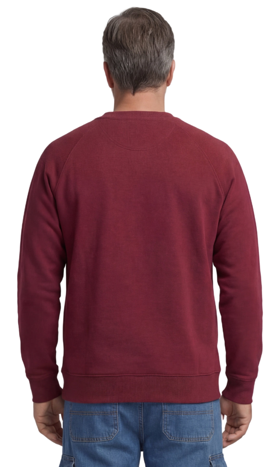 Herren 3-Taschen-Fleece-Sweatshirt mit Raglan-Nähten, Brusttasche und etikettenlosem Nacken
