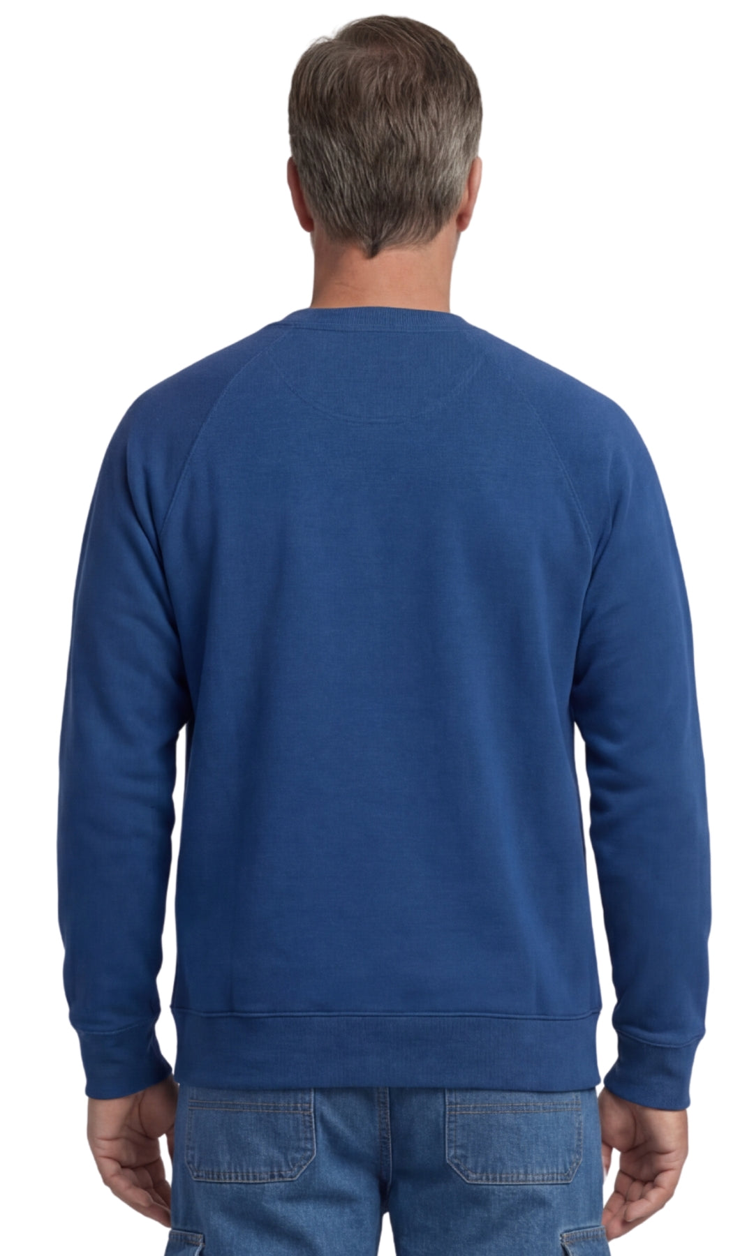 Herren 3-Taschen-Fleece-Sweatshirt mit Raglan-Nähten, Brusttasche und etikettenlosem Nacken