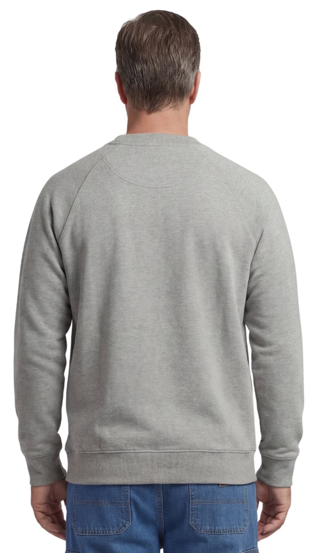 Herren 3-Taschen-Fleece-Sweatshirt mit Raglan-Nähten, Brusttasche und etikettenlosem Nacken