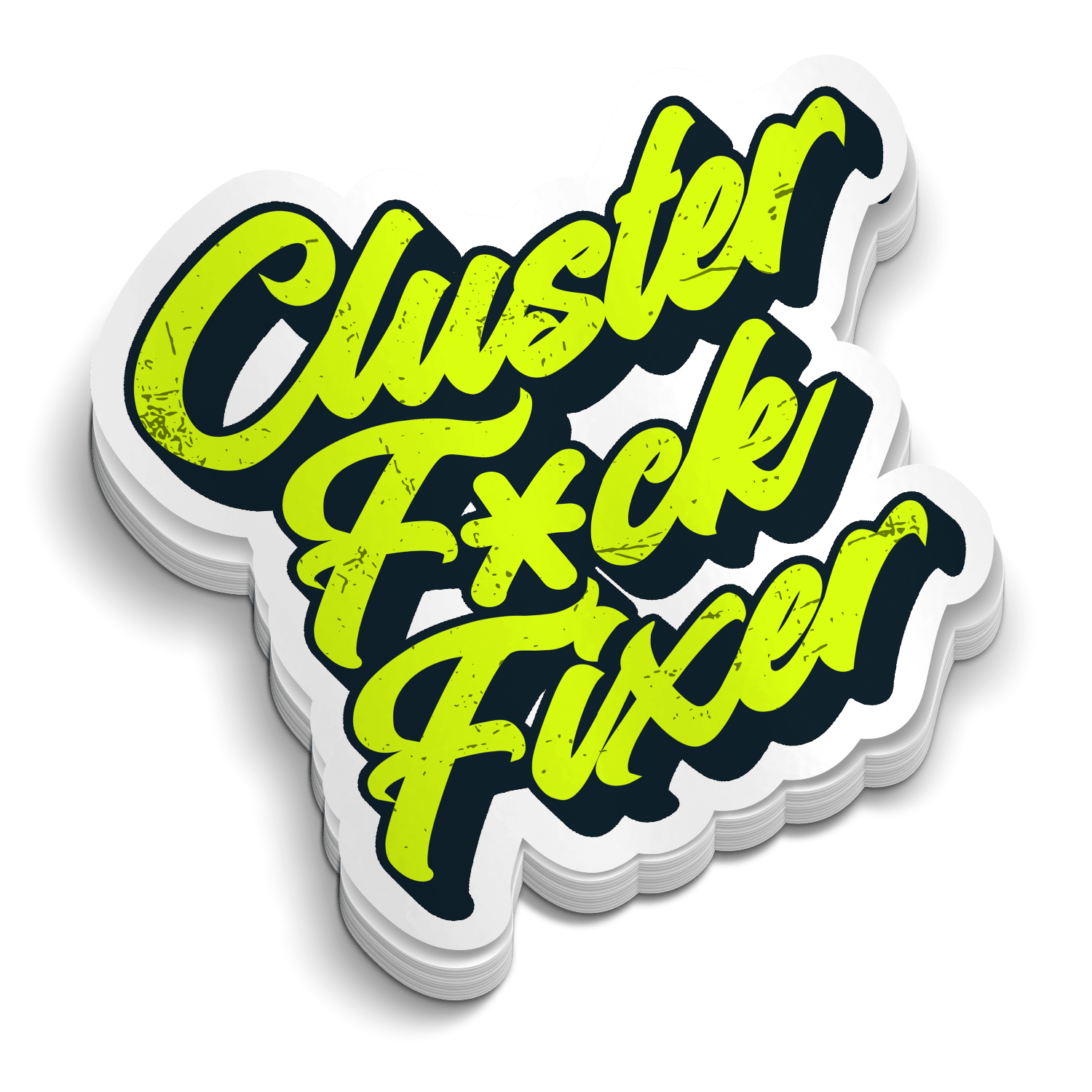 Cluster F*ck Fixer — Funny Blue Collar Hard Hat Vinyl Decal