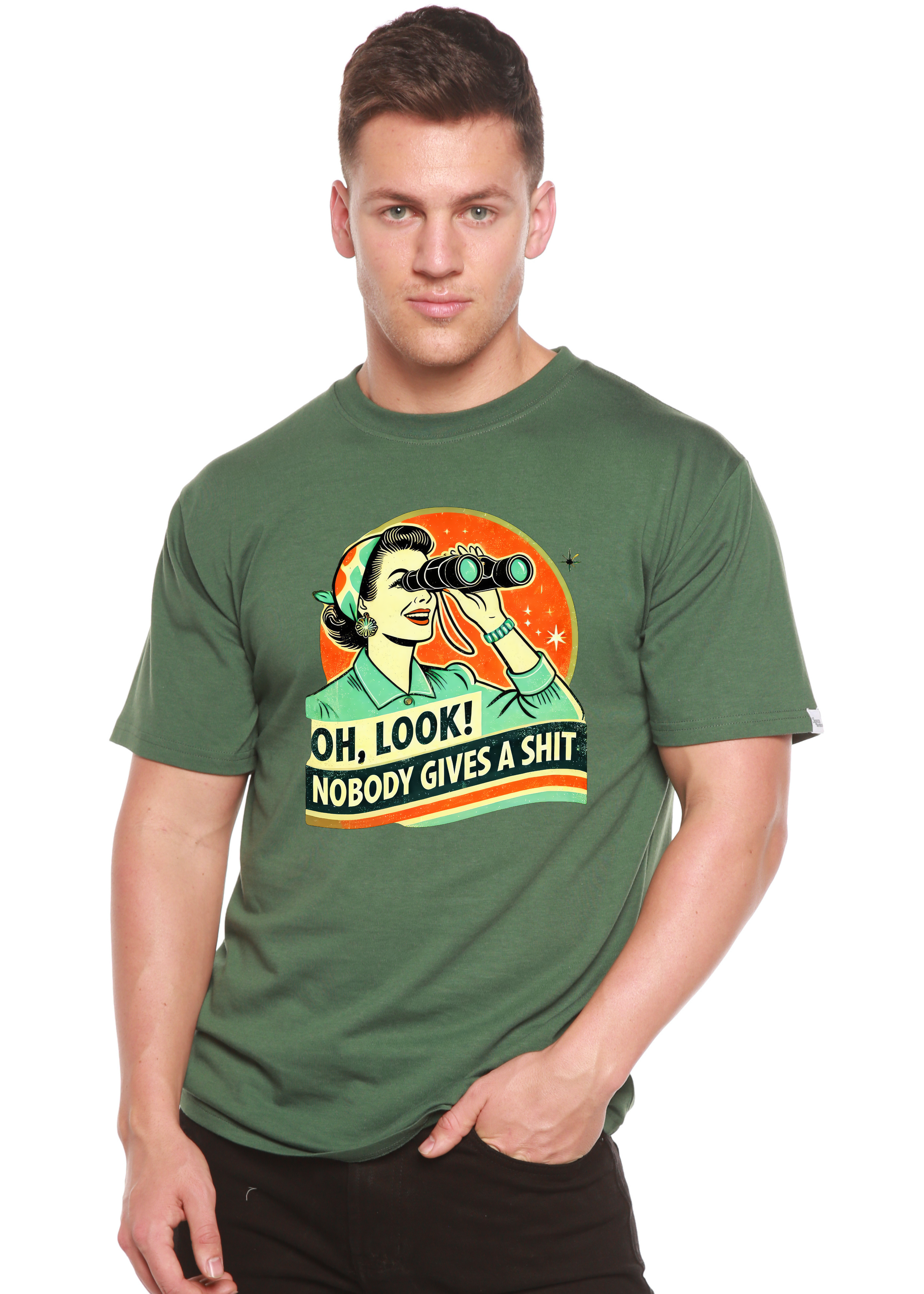 Funny Retro Woman Graphic T-Shirt – Bamboo Cotton Blend, Unisex