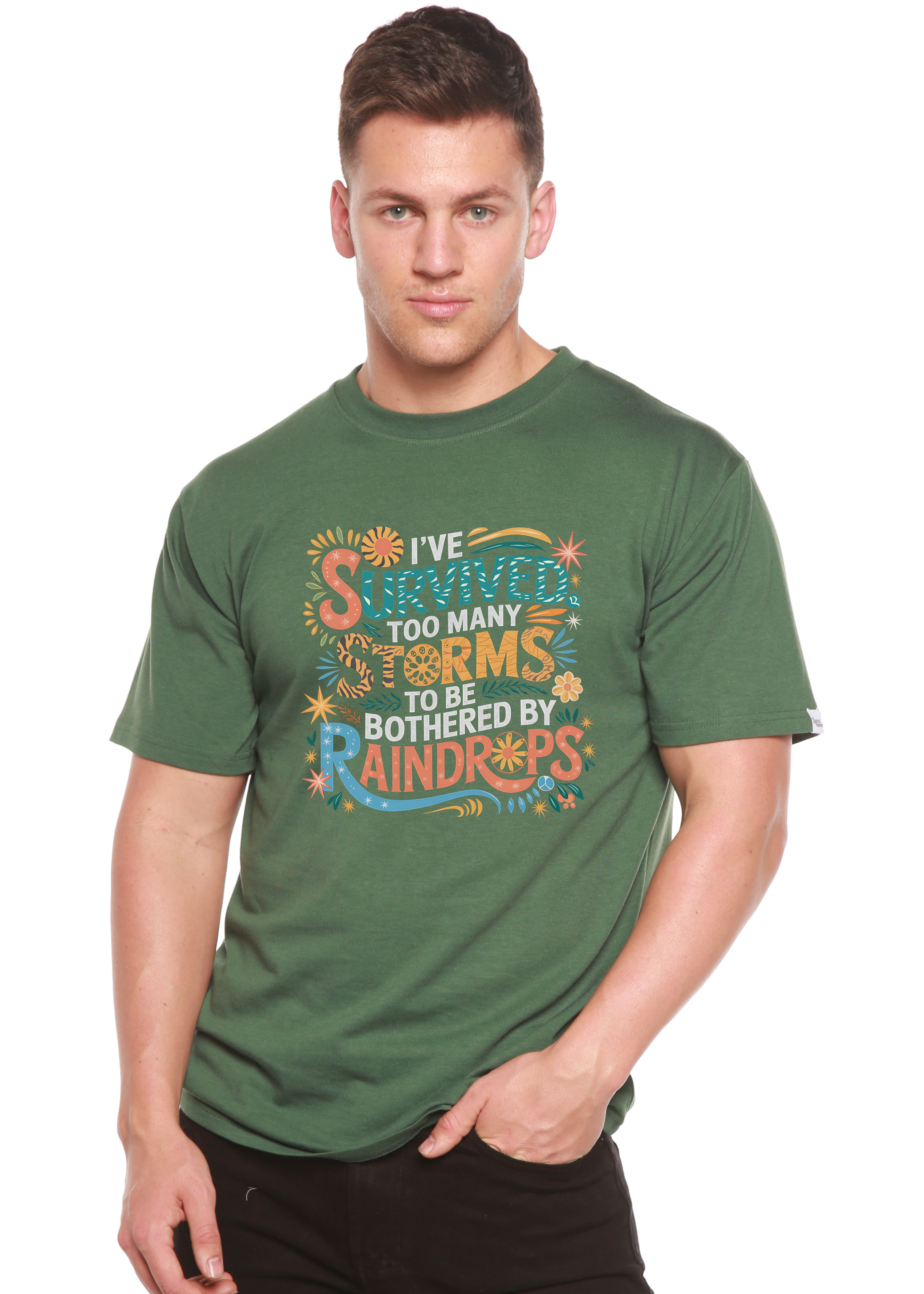 I've Survived Too Many Storms to Be Both – Unisex Bamboo/Cotton Graphic T-Shirt
