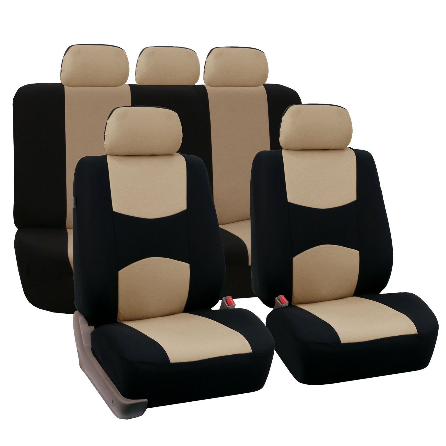 Universal Car Seat Covers Full Set | Bird's Eye Fabric | 8 Colors | 4-Seat