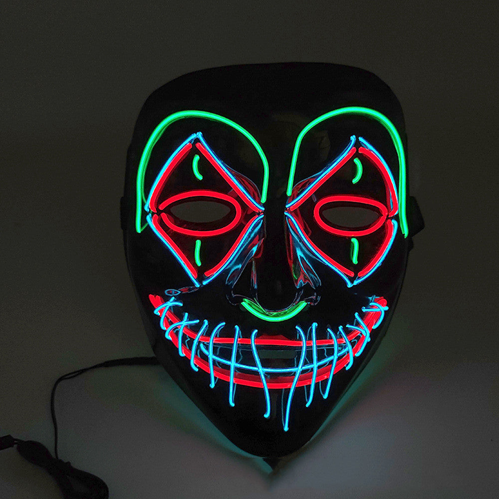 Halloween EL LED Glowing Mask | Light-Up Neon Mask for Halloween, Raves & Cosplay