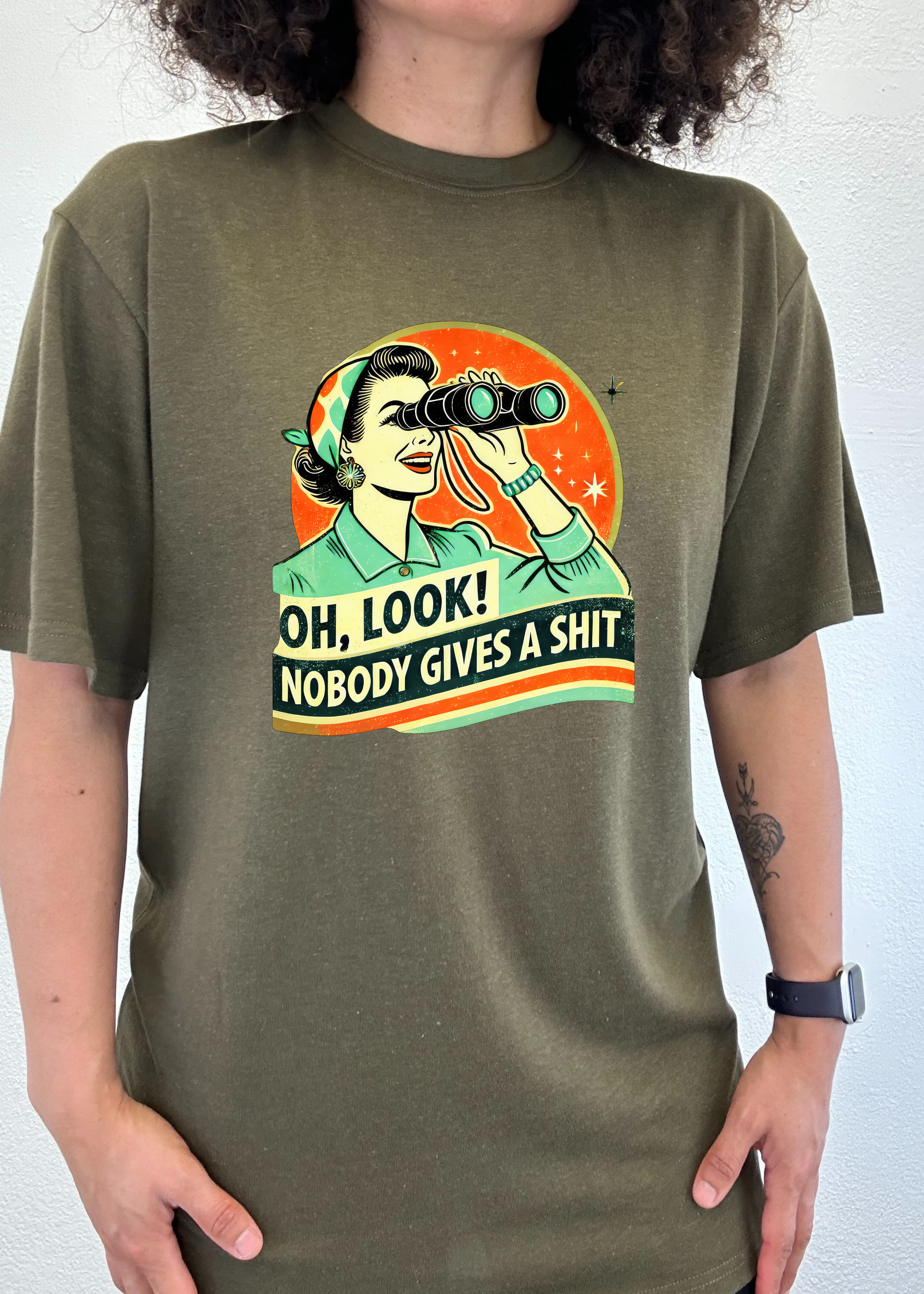 Funny Retro Woman Graphic T-Shirt – Bamboo Cotton Blend, Unisex