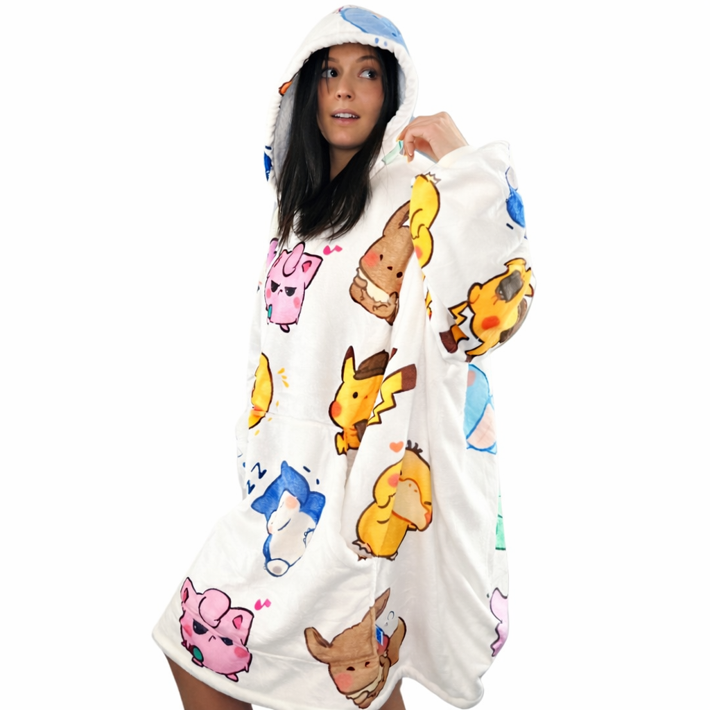 Kawaii Anime tragbare Decken-Hoodie — Hochwertiges 1,1 kg Sherpa