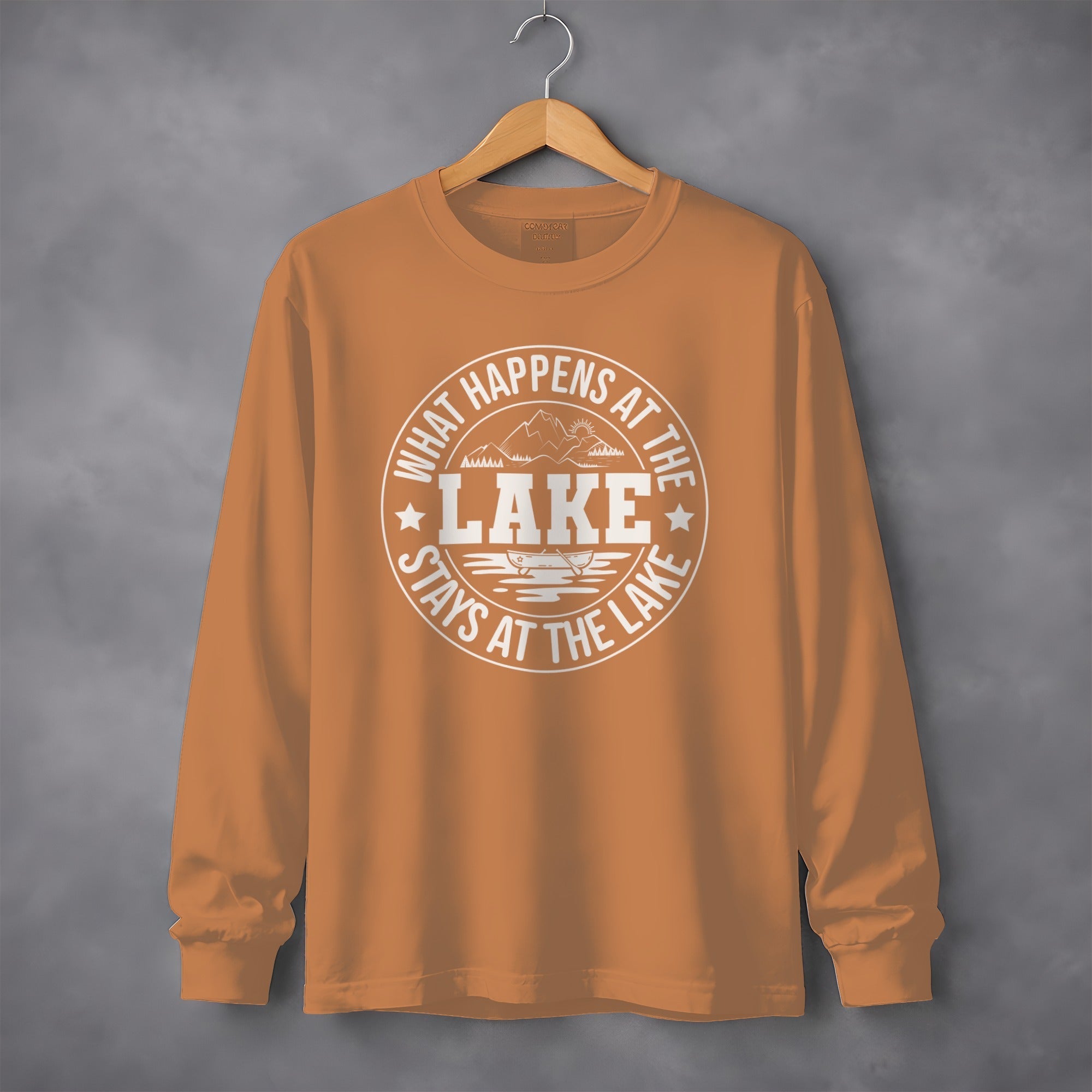 "What Happens At The Lake" Funny Lake Life Long Sleeve T-Shirt