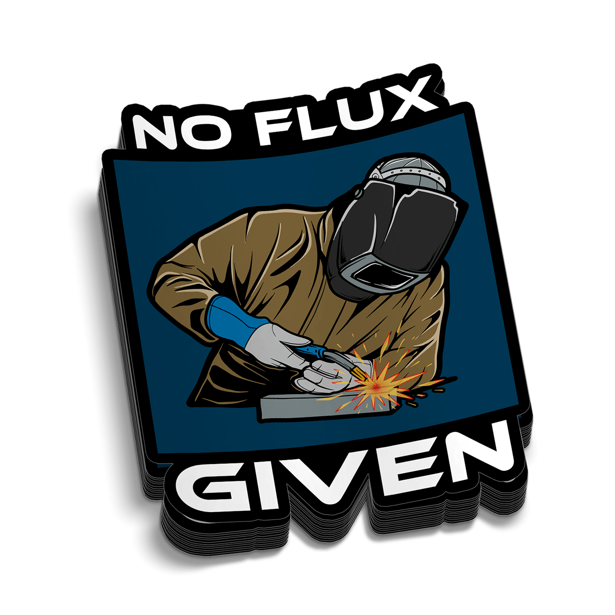 No Flux Given — Funny Welder Hard Hat Vinyl Decal