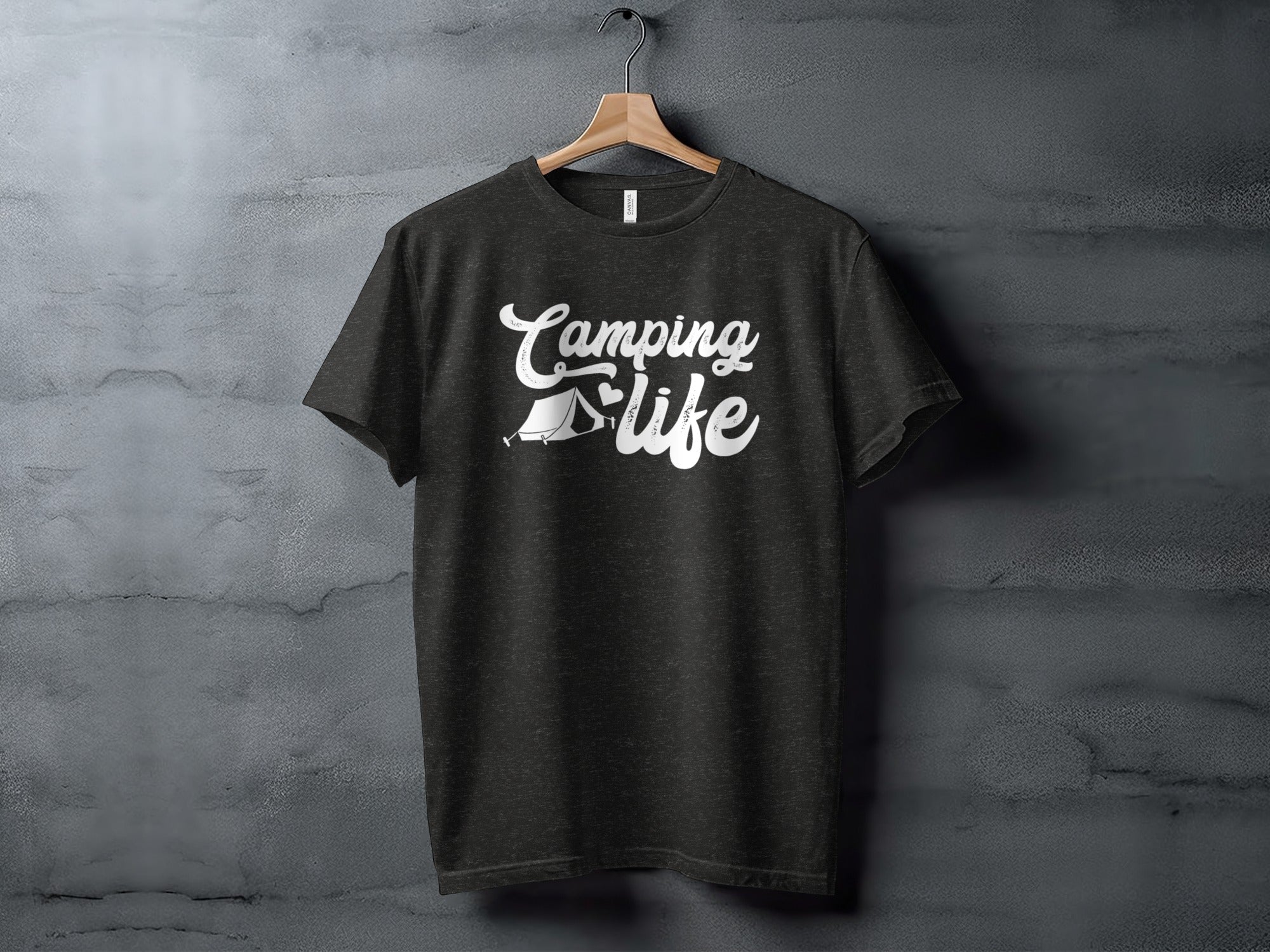 Camping Is Life with Tent & Heart Design T-Shirt