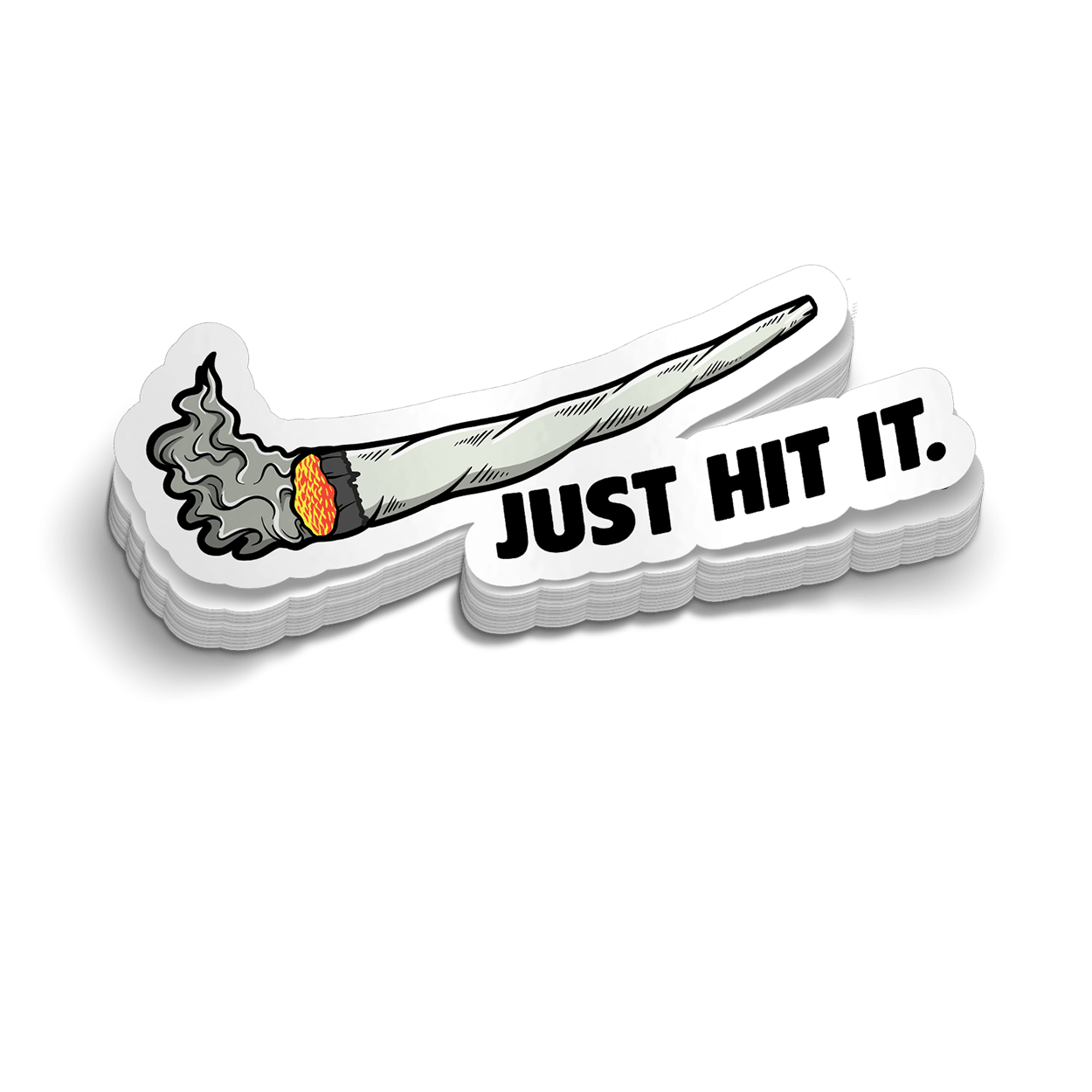 Just Hit It — Funny Blue Collar Hard Hat Vinyl Decal