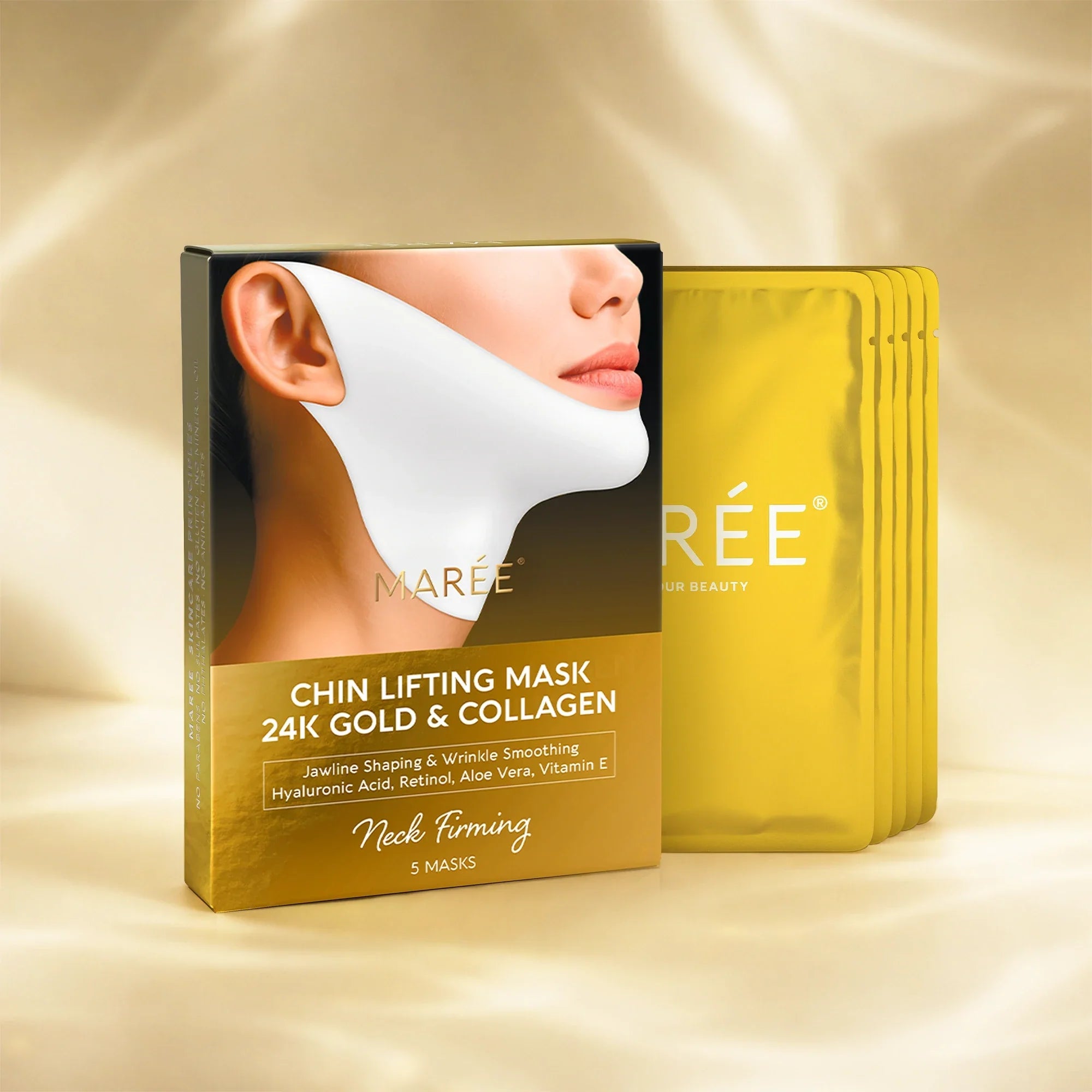 24K Gold V-Line Lifting Mask | Jawline Sculpting, Hydrating & Firming