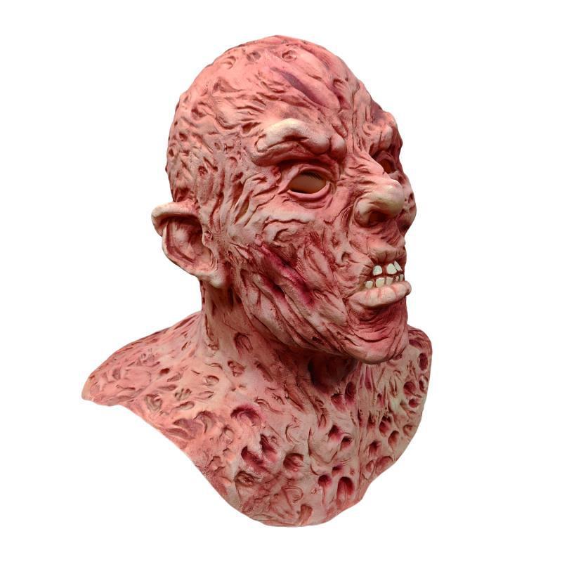 Scary mask with detailed texture on a white background