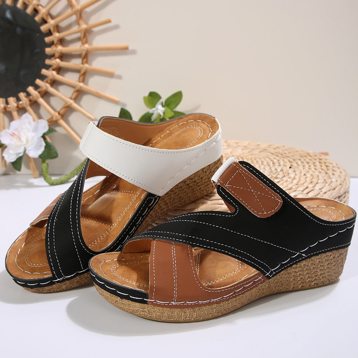Women's Round-Toe Slip-On Slippers – Lightweight PU, Sizes 36–43