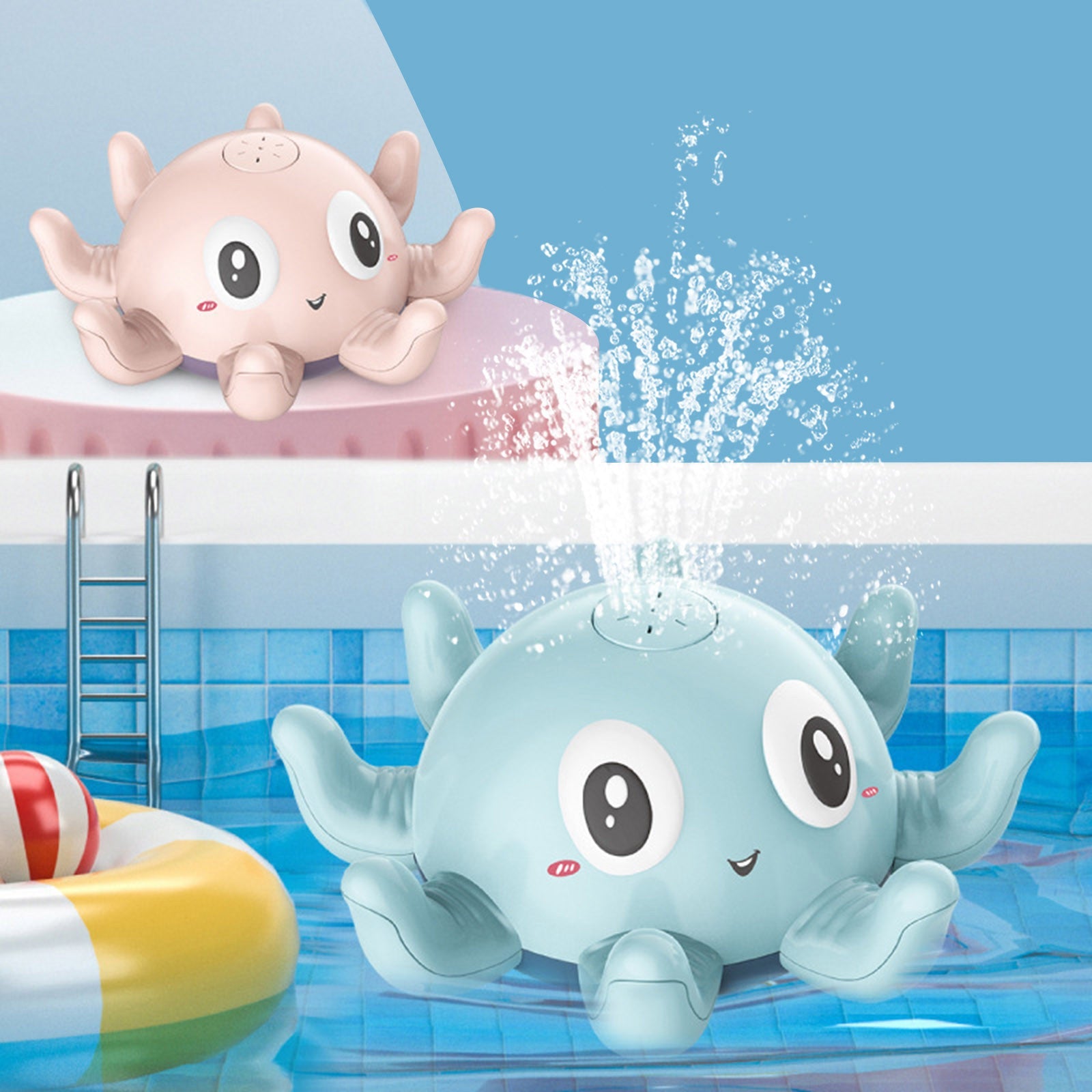 Light-Up Spray Octopus Bath Toy – Auto-Sensing Water Toy for Babies & Kids