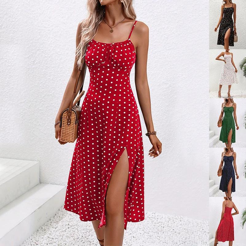 Polka Dot Print Suspender Dress – Women's Summer Dress
