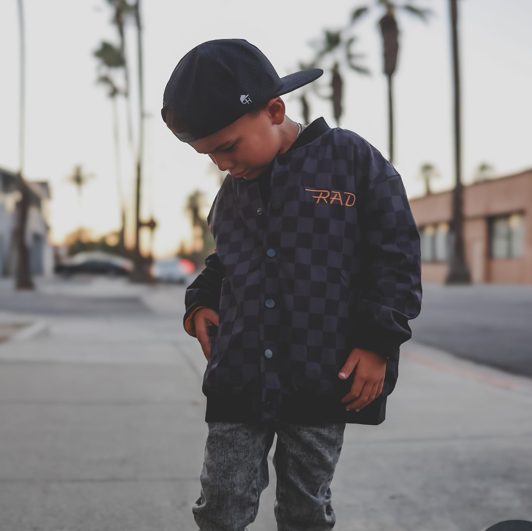 Kids Waterproof Letterman Jacket — Checkers | Little Rad Things