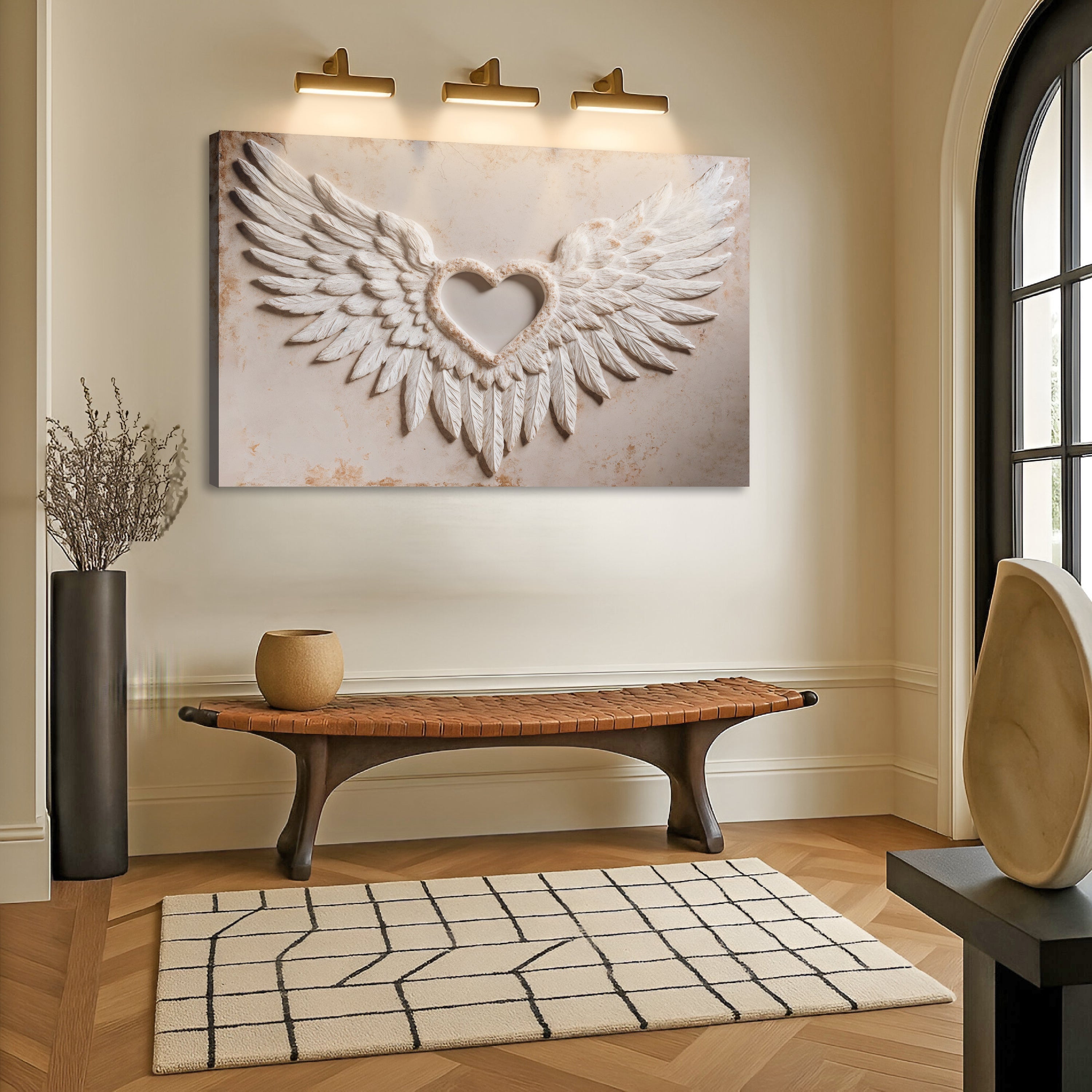 Wings of Love Abstract Canvas Wall Art II | Handcrafted | 3 Sizes | Ready to Hang