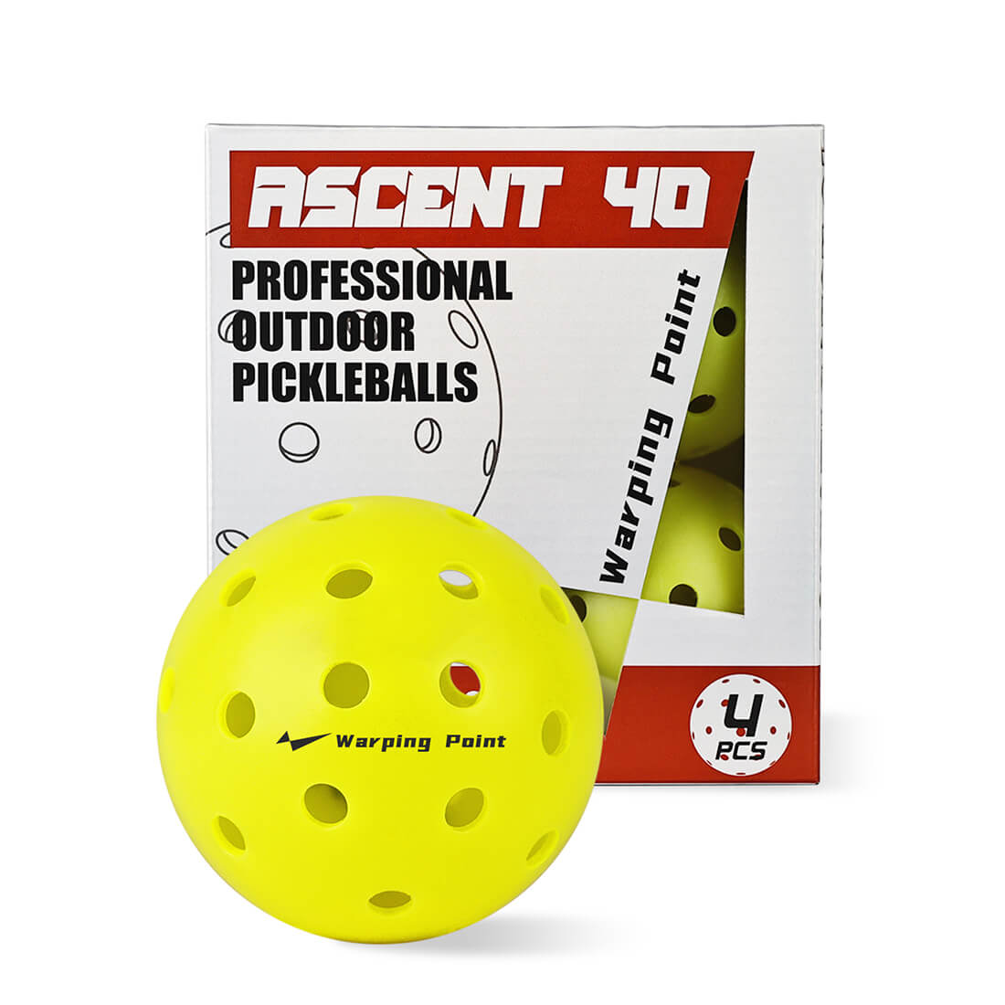 Ascent Tournament Pickleballs | USAPA-Certified Outdoor Pickleball Set (12-Pack)