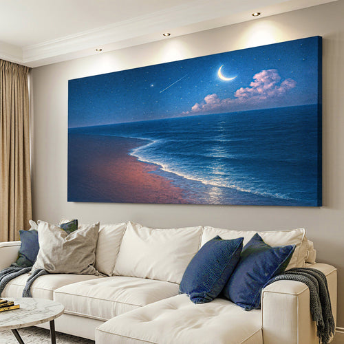 Strandküste Leinwand-Wandkunst | Handgefertigt | 3 Größen | Fertig zum Aufhängen