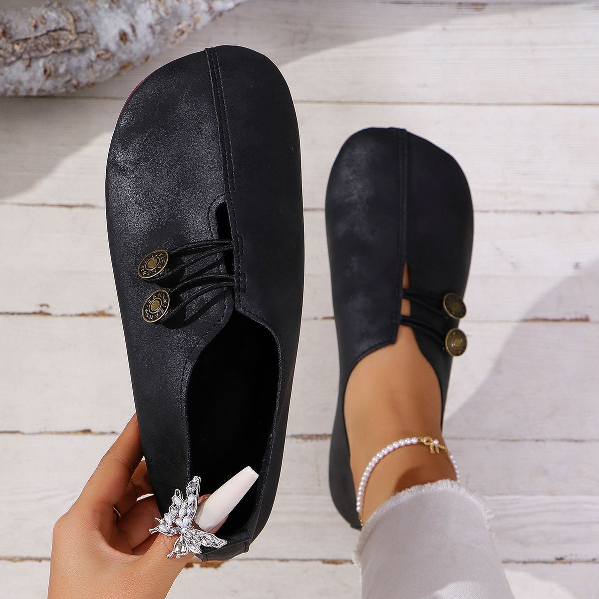 Women's Square-Toe Slip-On Flat Shoes – 6 Colors | Sizes 36–43