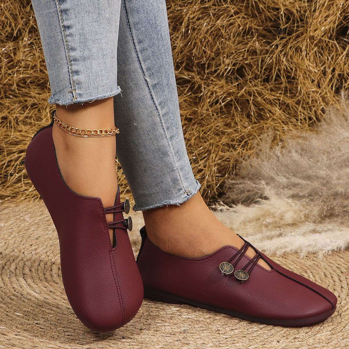 Women's Square-Toe Slip-On Flat Shoes – 6 Colors | Sizes 36–43