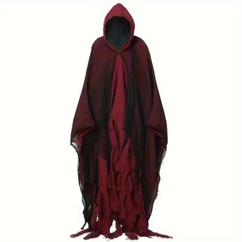 Red hooded cloak on a white background