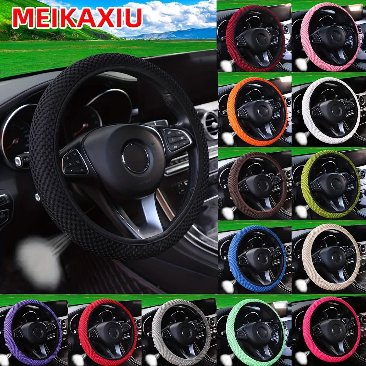 Breathable Mesh Steering Wheel Cover — Non-Slip, Sweat-Absorbing | Fits 37–38cm