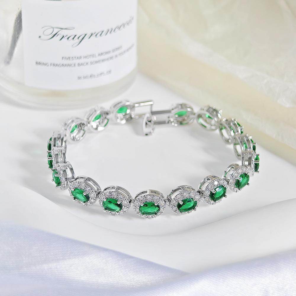 Multicolor CZ Halo Tennis Bracelet | Gold Plated Brass | 5A Cubic Zirconia