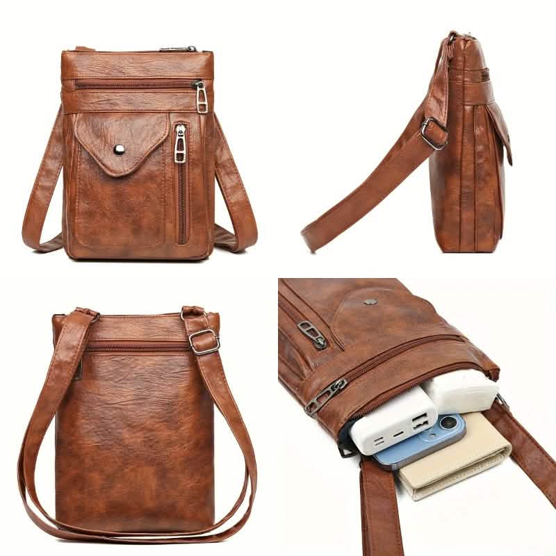 Women's Vintage-Inspired PVC Leather Crossbody Bag