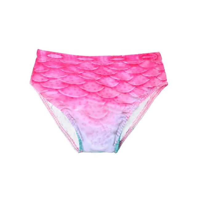 Mädchen 3-teiliges Meerjungfrauenflossen-Bikini-Schwimmanzug-Set – Alter 3–10