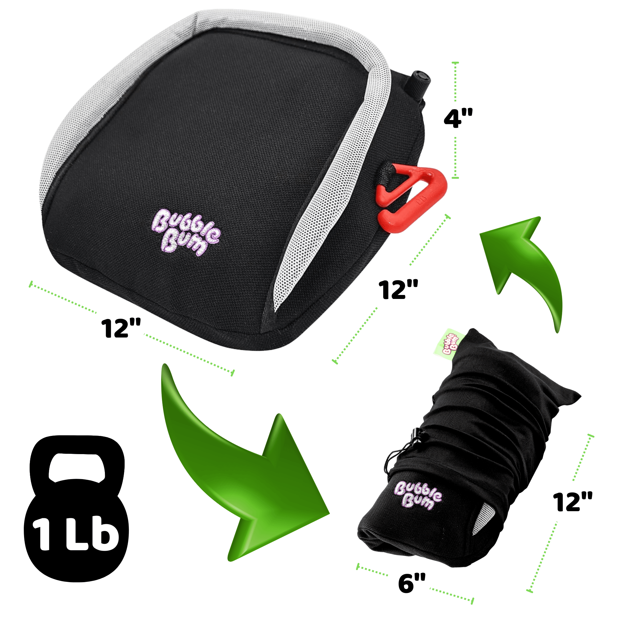 BubbleBum Inflatable Car Booster Seat – Ages 4–11 | Award-Winning Travel Booster